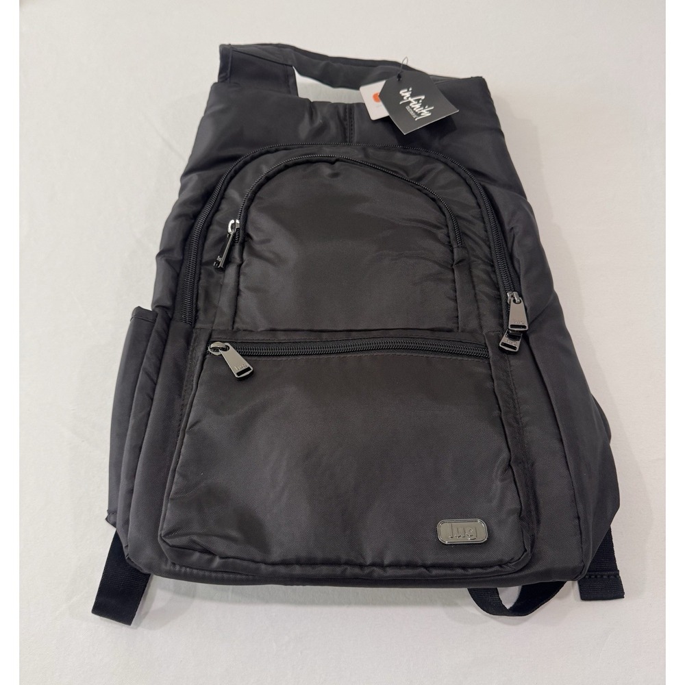 Lug Black Backpack NWT RFID Travel Laptop School Bag Water Bottle Pockets $79